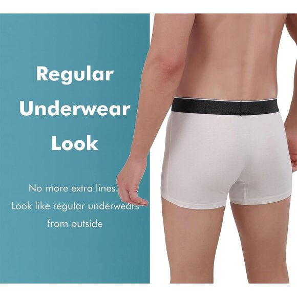 Incontinence Underwear Fly Front Opening Absorbent Leak Proof Boxer Brief 3 Pack - Picture 5 of 6